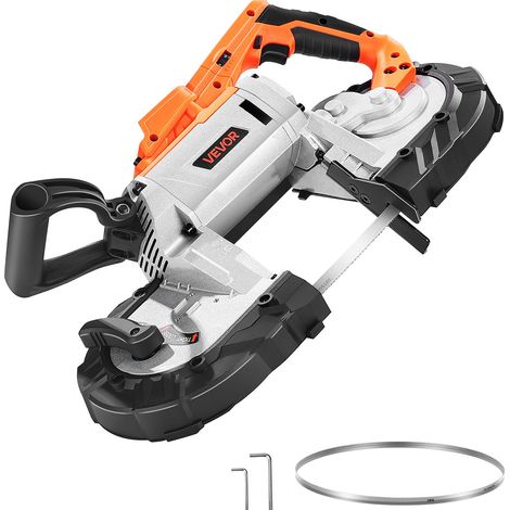 Scie à Ruban Portative 20 V, Profondeur de Coupe 12,7 cm, Moteur sans Balais, sans Fil, Compacte, avec Crochet de Suspension, Vitesse Variable de 0-120 m/min, pour Couper Métal Bois (Outil Seul) (1/5)