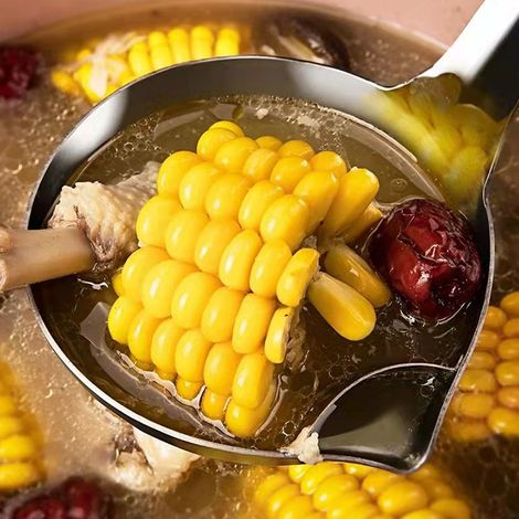 Ölabscheiderlöffel aus Edelstahl, Ölsieblöffel, Ölteilerlöffel, Suppensieb, Fonduelöffel. (1/4)