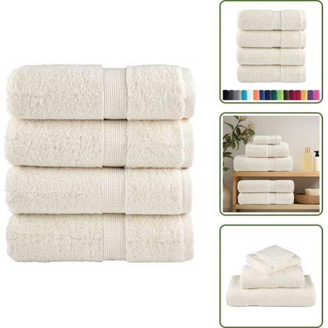 The Living Store Premium-Gästetücher SOLUND 4 Stk. Cremeweiß 30x50 cm 600 g/m² - Baumwolltuch (1/5)