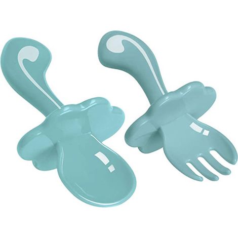 Ensemble Cuillère et Fourchette Bébé - Ustensiles d'Apprentissage Autonomie Alimentaire pour Enfants (1/5)