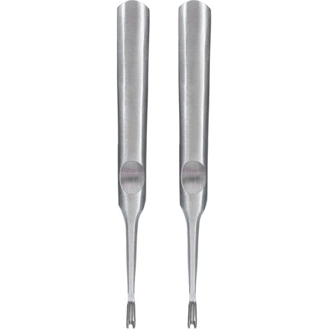 Herramienta de acero inoxidable para el acabado del cuero, biselador de ranura en V (2 piezas, 95 mm) (1/5)