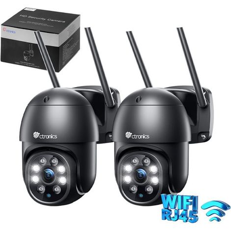 Ctronics Lot de 2 Caméra Surveillance 2K 4MP WiFi Extérieure 30M Détection Humaine Suivi Auto Audio Bidirectionnel (1/5)