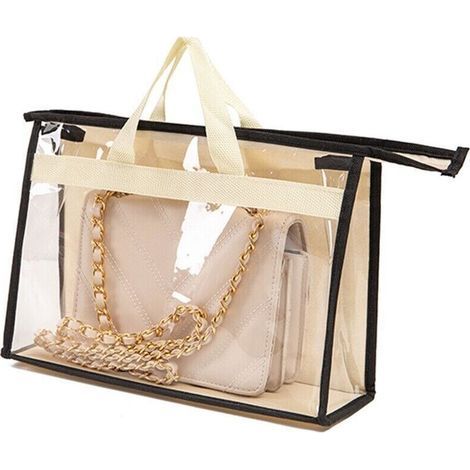 Sacs de Rangement Transparents pour Sac à Main – Organiseur Suspendu avec Fermeture Éclair – Lot de 2 pour Placard ou Armoire (1/3)