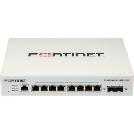 Fortinet FortiSwitch 108F-POE Gestito L2+ Gigabit Ethernet (10/100/1000) Supporto Power over Ethernet (PoE) Bianco