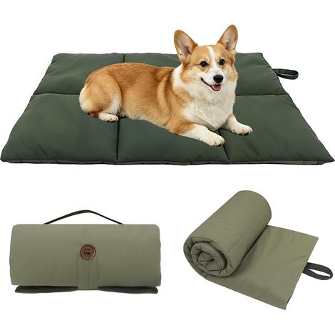 Tapis pour Chien Imperméable, Taille Pliable pour Voyage 66x94cm Coussin Chien Rembourré avec Poignée de Transport, Tapis Chien Antidérapant pour Voiture, Matelas Doux pour Chiens et Chats (1/5)