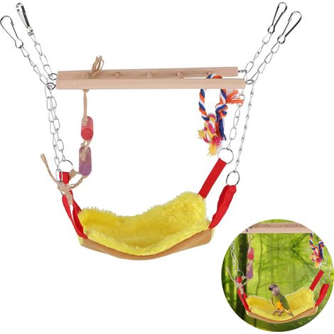 Pont suspendu pour hamsters, pont pour rats avec échelle, jouet balançoire suspendue en bois, hamac pour oiseaux, perroquets, écureuils, hamsters, cochons d'Inde, souris, jouet de cage (1/5)
