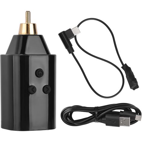 Alimentation pour Machine à Tatouer Sans Fil, Mode Double avec LCD, Charge USB, Commutateur RCA (1/5)