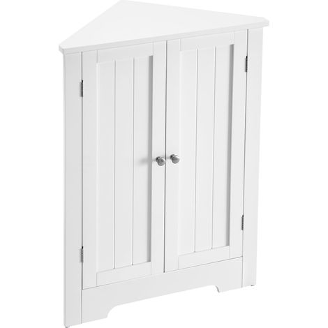 VASAGLE Angolare, Mobile Ante e Ripiano Regolabile, per Bagno Cucina Soggiorno, Stile Farmhouse Moderno, Bianco Nuvola BBC844P31, 60 × 33.6 × 80 cm (1/5)