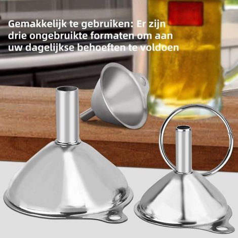 Entonnoir - Acier Inoxydable 304 - Pour Transfert Liquides Huile Vin Carburant - Diamètre 12 cm - 1 Pièce (1/4)