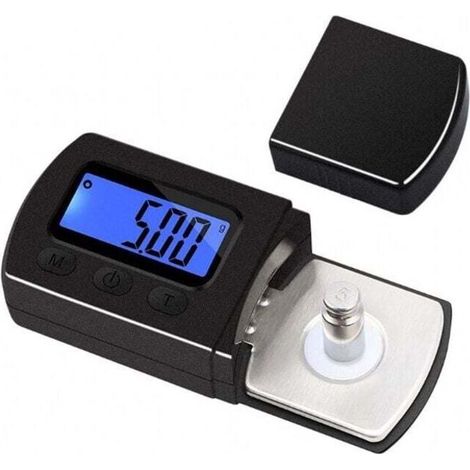 Mini-Digitalwaagenadapter, Plattenspielernadelgenauigkeit 0,01 g, digitaler Plattenspieler-Stylus-Kraftwaagen-Messgerättester, Phonograph-Schallplatte LP, blau hinterleuchtetes LCD-Display