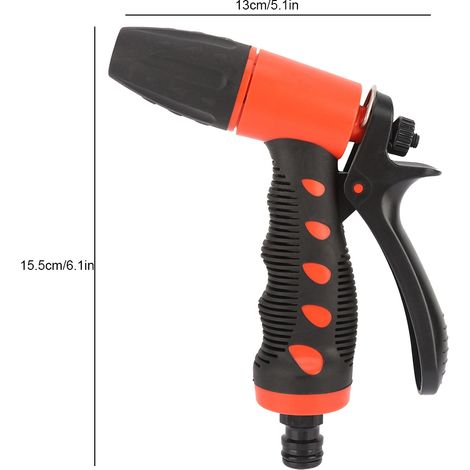 Pulvérisateur de Jardin à Main Type avec Connecteur de Tuyau d'Arrosage Irrigation 15.5x13x4 cm ABS Noir (1/5)