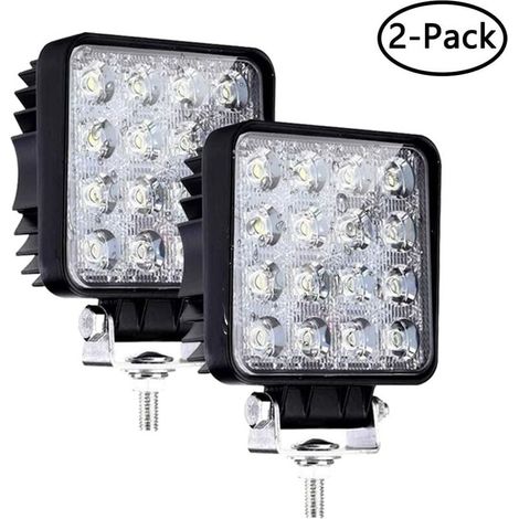 Lampe de travail à LED, 2 barres lumineuses à LED d'inondation 48W pour tracteur de voiture camions tout-terrain SUV ATV bateau 4 (1/4)