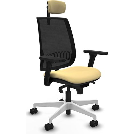 Sedia ergonomica piqueras y crespo Alares crema pelle sintetica (1/2)