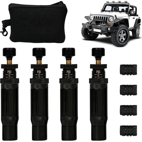 Déflateur automatique de pneu - Dégonfleur rapide - Déflecteur d'air réglable - 4 pièces (10-30 PSI) 4 x 4 - Arrêt automatique - Déflateur de route portable - Récupération 4 x 4 - Pompe arb gallon 12 (1/5)