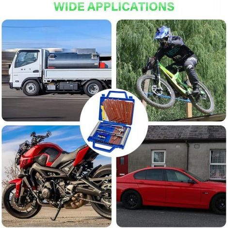 Kit de Réparation de Pneus - - 58PCS - Outils Complet - Pour Voiture, Motos, SUV - Facile à Utiliser (1/5)