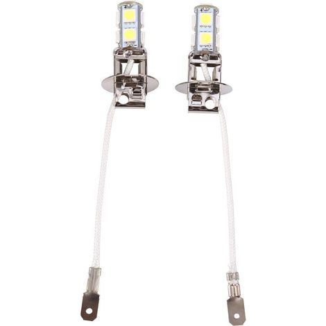 2x Ampoules LED H3 Blanc 6500K 9 SMD Pour Phare Antibrouillard Voiture 12V (1/4)