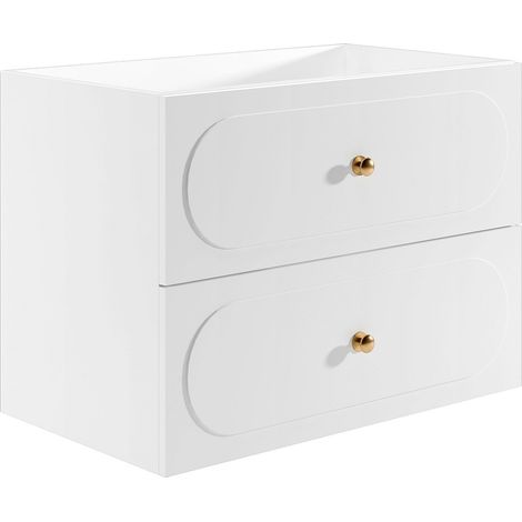 Mobile sottolavabo sospeso - Bianco - 80 cm - SATOBAL (1/4)