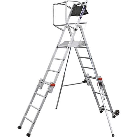 Teleskopische Stehleiter 4 bis 7 Stufen - Max. Arbeitshöhe 3.80m - PIRL-TREX7-SCOP