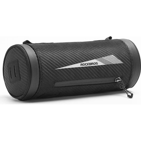 Schwarze Fahrradlenkertasche, MTB-Rahmensatteltasche mit fünf Universal-Einheiten (1/5)