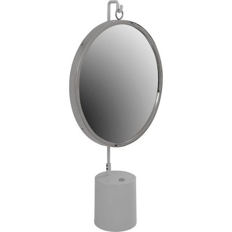 Miroir à Poser Rond "Eleganca" 75cm Blanc & Argent (1/2)