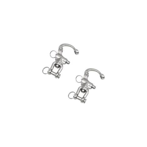 Mousqueton Pivotant à Emerillon 2 Pièces Manille INOX Manille Pivotante en Acier Inoxydable Mousqueton Largage Rapide Mousqueton à Emerillon Mousqueton Pivotant pour Drisse Voilier 7cm