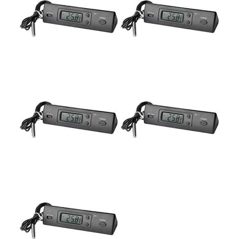 Thermomètre de voiture 5X DS-1 avec écran LCD, horloge °C/°F, capteur et contrôleur de température, thermostat intérieur/extérieur avec sonde (1/5)
