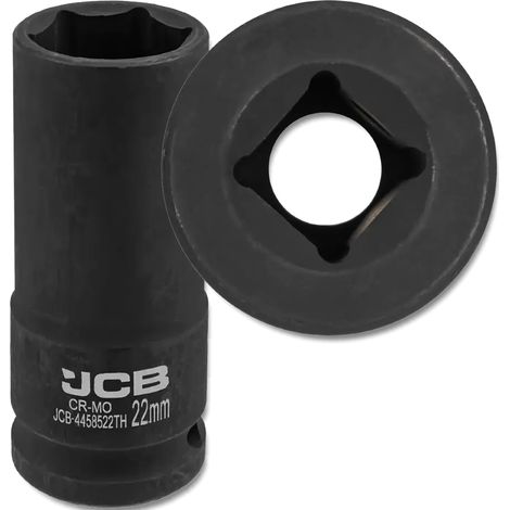 JCB Tief-Schlagschrauber-Steckschlüssel, dünnwandig, 1/2" Cr-Mo, 6-kant, 22 mm