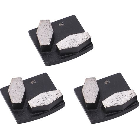 Lot de 3 patins de meulage diamantés à queue d'aronde pour béton, à dents losanges, noirs, n° 16 (1/5)