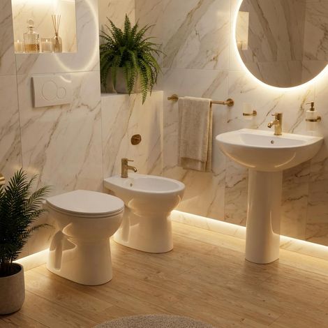 Kit completo di sanitari tradizionali a terra copriwc incluso serie Magic