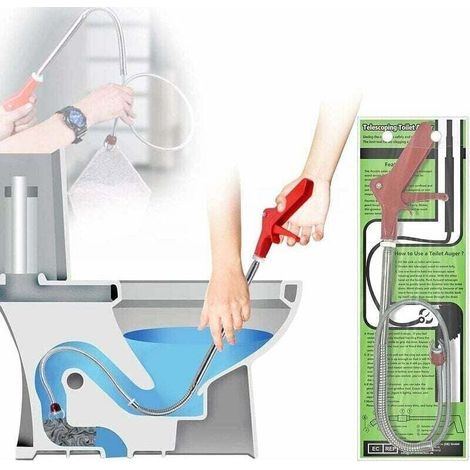 Desatascador de 1,3 m para inodoros, de manivela con garra de águila.