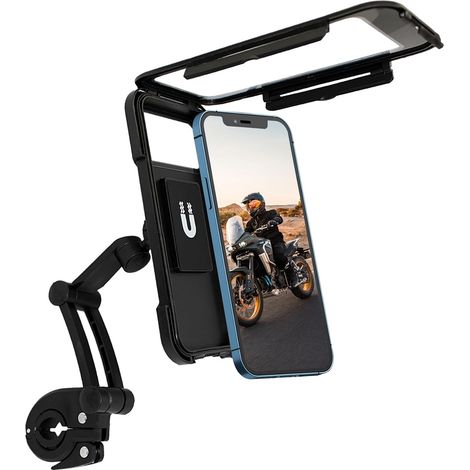 1 Support Téléphone Moto, Rotation 360°, Étanche IPX6, Anti-vibration, Guidon 22-28mm, Smartphone 4,7-7 pouces