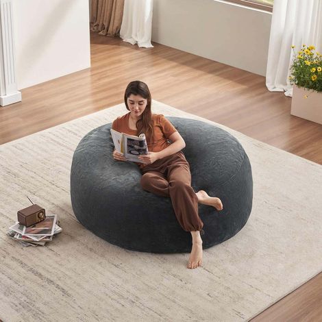 divano seduta 5FT relax salvaspazio grigio scuro OKMYHOME (1/4)