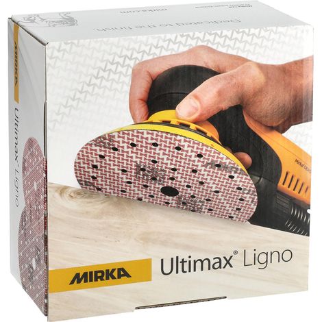 Mirka Ultimax Ligno Ø 150mm Schleifscheiben Klett Multifit / Korn 400 / 100 Stück / Multi-Lochung / zum Schleifen von Holzoberflächen