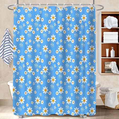 Ensemble rideau de douche polyester avec anneaux 180x180 avec anneaux rideau séchage rapide pour une ambiance tropicale et dépaysante (1/5)
