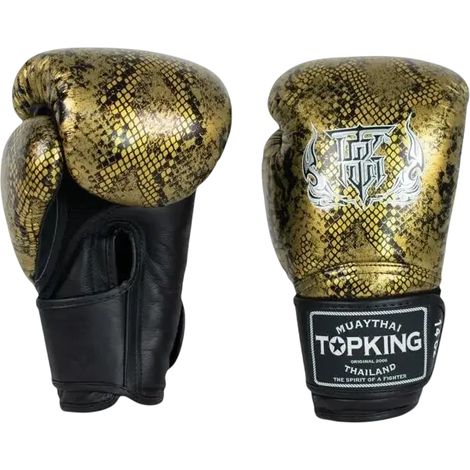 Gants de boxe thaï Top King Super Star Snake Air Muay Thaï 12 oz Noir/Or (1/5)