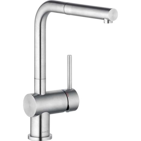 Kludi L Steel - Waschtischarmatur mit ausziehbarem Endstück, Edelstahl gebürstet 45851F877 (1/10)