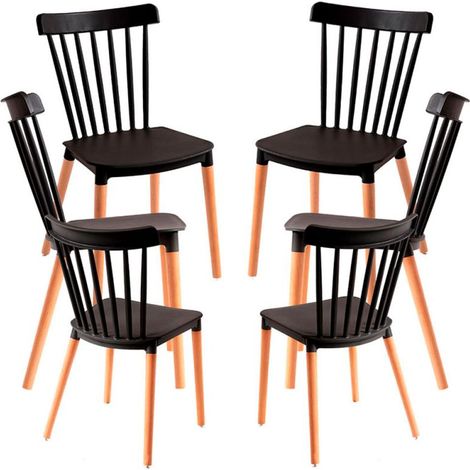 Packs Sillas Comedor - Pack 6 Sillas Leka - Negro (1/5)
