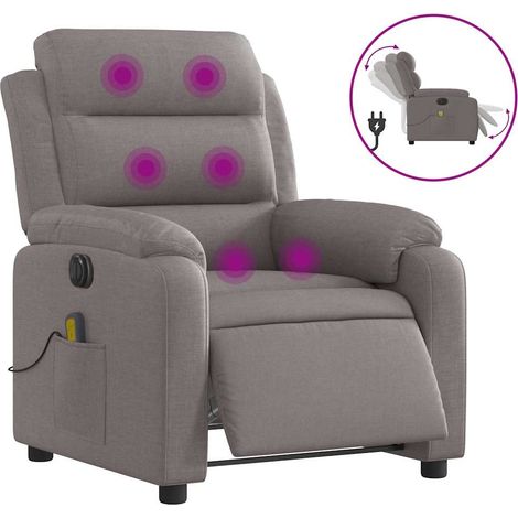 Maison Exclusive - Massagesessel Elektrisch Taupe Stoff