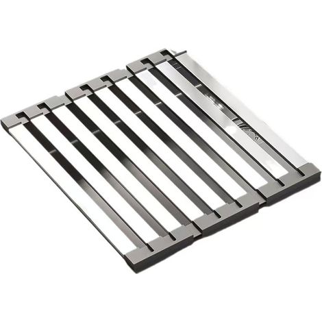 Scolapiatti pieghevole grande, acciaio inossidabile, lavabile in lavastoviglie, anticorrosione, 35 x 32,5 cm, acciaio inossidabile