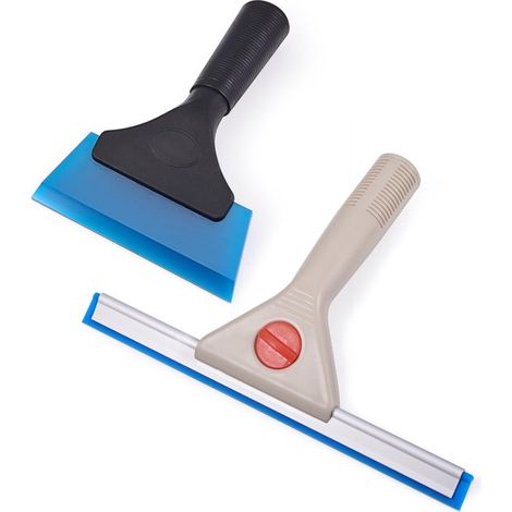Raspador de hielo,Raspador de vidrio multifuncional de silicona para baño,espejo de puerta de ducha,raspador de vidrio (5 pulgadas y 10 pulgadas) (1/2)