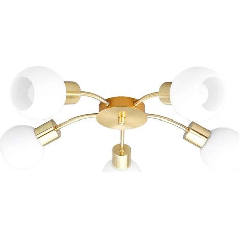 [GEBRAUCHT] B-Ware Lindby Deckenleuchte Deckenlampe Elaina Messing Glas Opalglasschirme Rund60