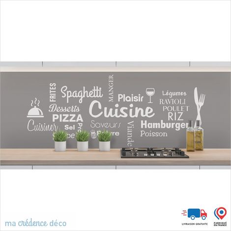 Crédence : Cuisine et repas 2 - Couleur Gris platine - Alu composite - 120 - 60 (1/3)