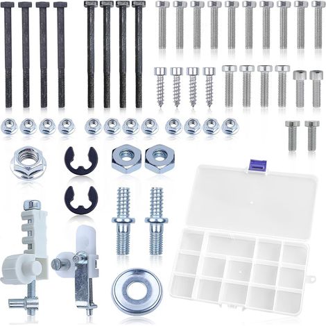 Boulons et écrous et Rondelles Kit pour MS170 MS180 MS250 Tronçonneuse, Boulons et Vis à Tête Assortiment Kit, avce Coffret de Rangement, Tendeur de Chaîne, Vis, Anneau de Retenue Ouvert (1/5)