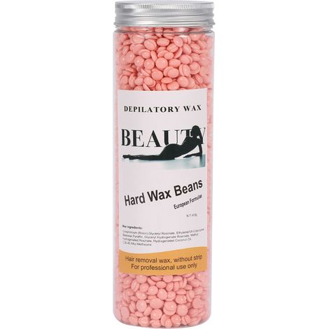 400g Cire Chaude Épilation Dure Professionnelle - Bikini, Jambes, Aisselles - Cire à Épiler Rose (1/5)