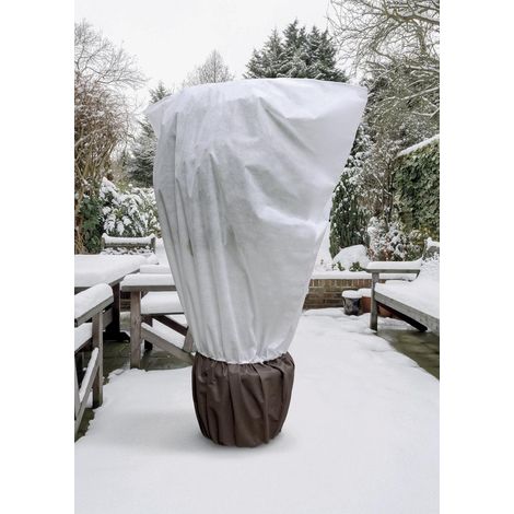 2 fundas de invierno de dos materiales que incluyen planta + maceta con cremallera, cordones - MaxiFleece - Blanco - Ø 1x 2 x 2,10 m NORTENE