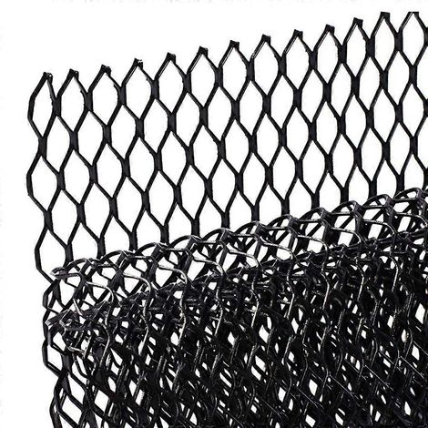 Grille de calandre en alliage d'aluminium pour voiture, grille de carrosserie, insert de pare-chocs, 11 25 mm, hexagone noir (1/5)