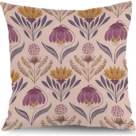 Housse de coussin extérieur floral, décoration patio jardin maison élégante,50×50cm (1/5)