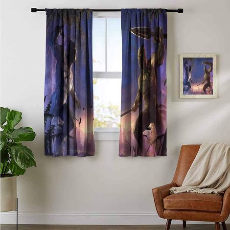 ZhiHdecor Cortina de interior Pantera Negra y Erik Killmonger Concurso de Campeones Dv Cortinas personalizadas