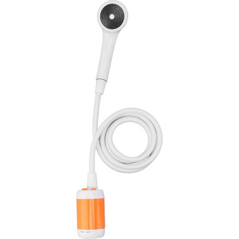 Douche électrique portable pour camping, spa, lavage de voiture, bain d'animaux, arrosage des plantes et légumes, orange et blanc. (1/5)