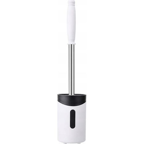 Brosse WC Accessoires de salle de bain Brosse WC suspendue Nettoyage sans zones mortes Brosse WC murale blanche-AquaForge (1/3)